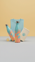 Insulated Water Bottle With Whisker Print